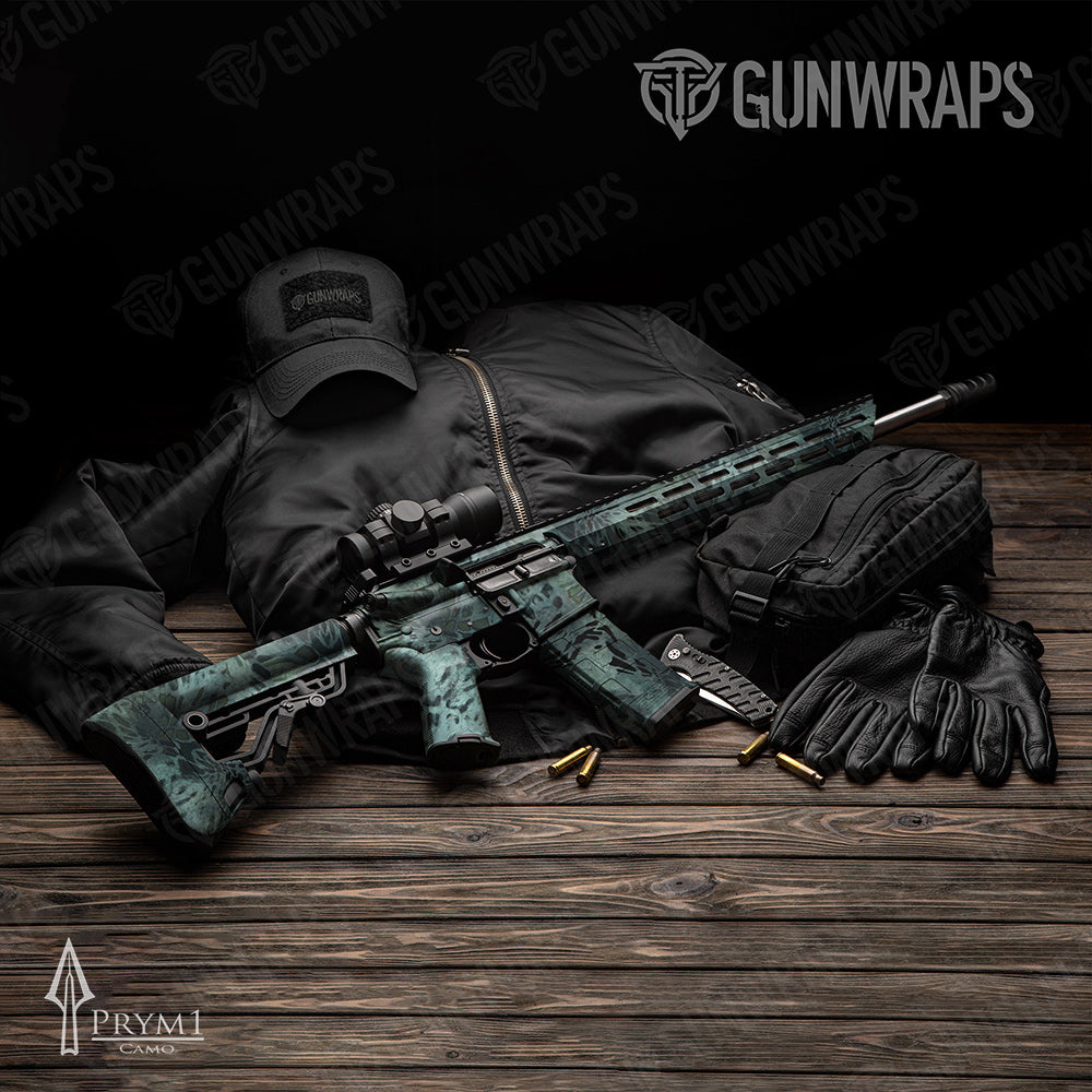 AR-15 Prym1 Camo Blue Haze Gun Skin Vinyl Wrap