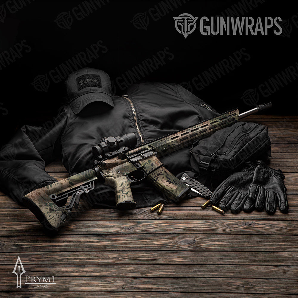 AR-15 Prym1 Camo Throw Back Gun Skin Vinyl Wrap