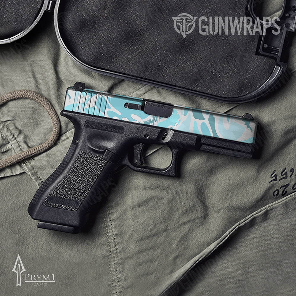 Pistol Slide Prym1 OS Aqua Gun Skin Vinyl Wrap