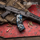Old School Duck Blue Tiger Gun Skin Vinyl Wrap