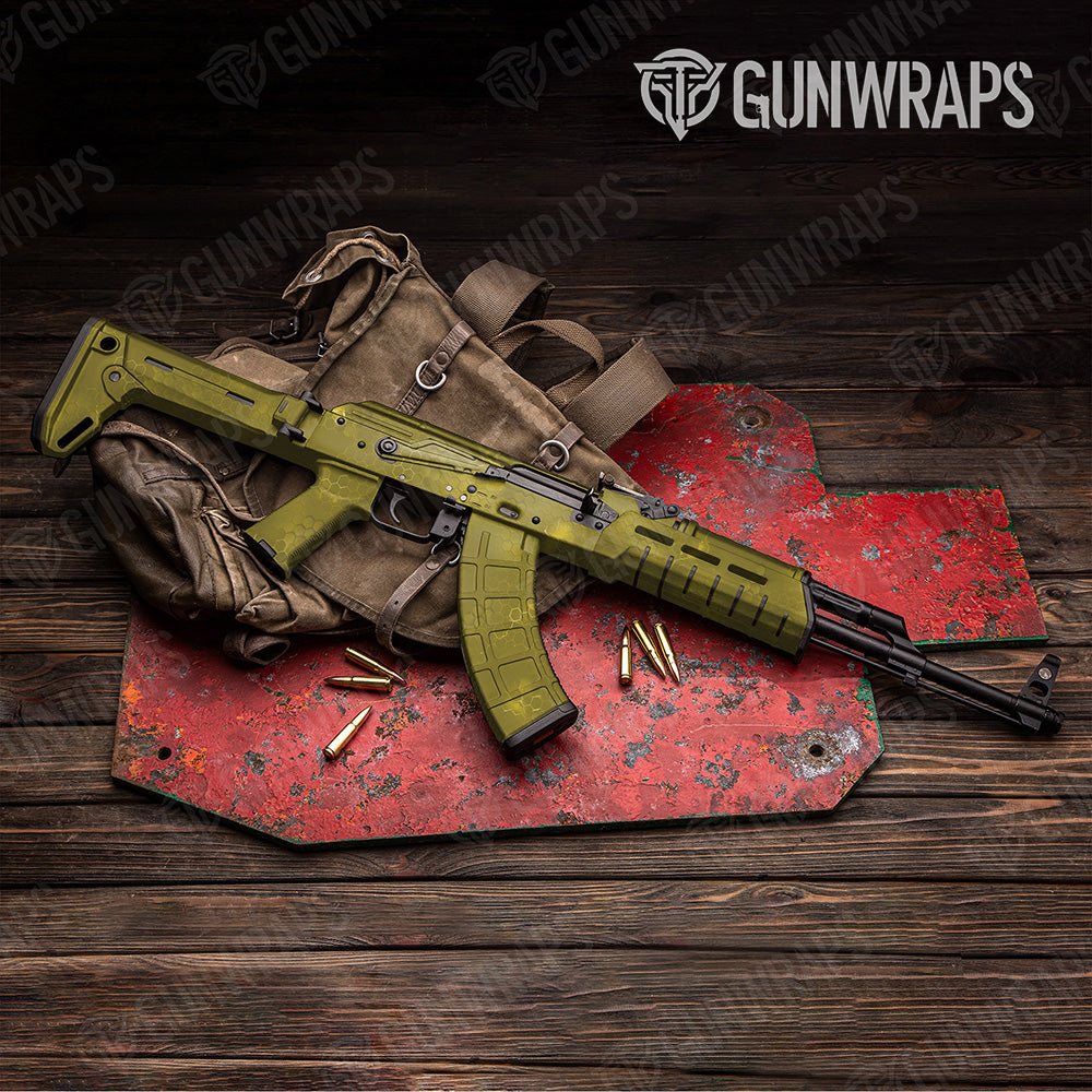 AK 47 Hex Electric Yellow Gun Skin Vinyl Wrap