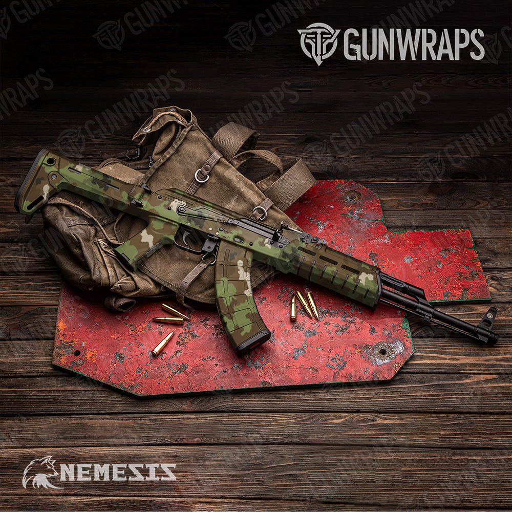 AK 47 Large Nemesis Woodlands Wolf Gun Skin Vinyl Wrap