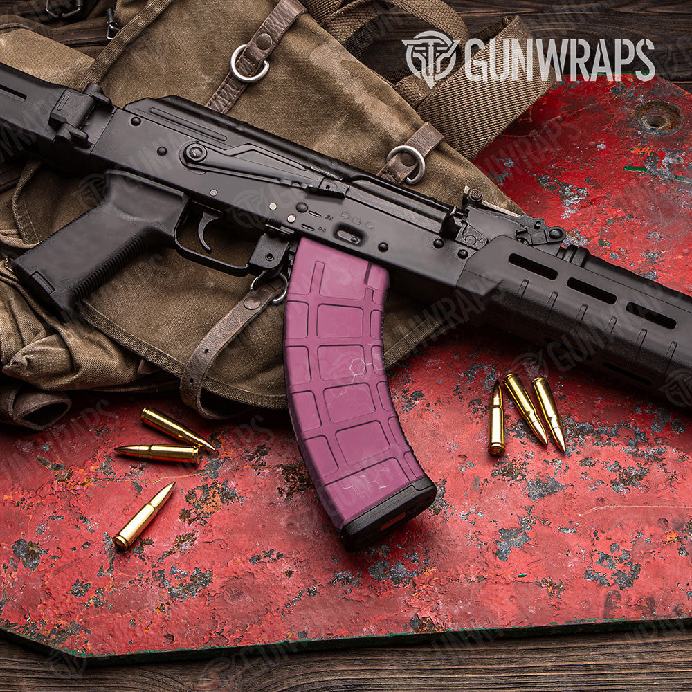 AK 47 Mag Hex Electric Pink Gun Skin Vinyl Wrap