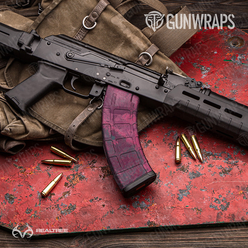 AK 47 Mag Realtree XTREME Dark Magenta Camo Gun Skin Vinyl Wrap