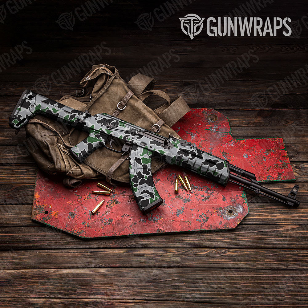 Old School Duck Green Tiger Gun Skin Vinyl Wrap