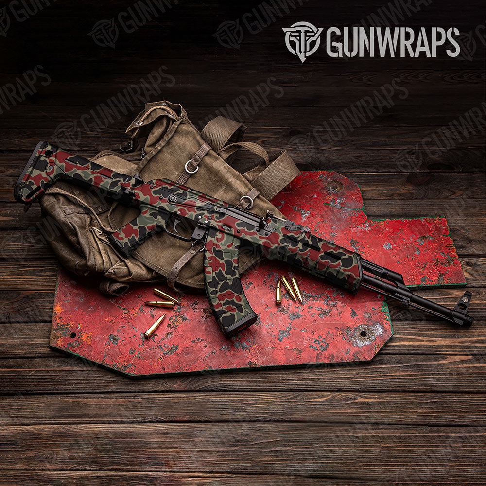 Old School Duck Militant Red Gun Skin Vinyl Wrap
