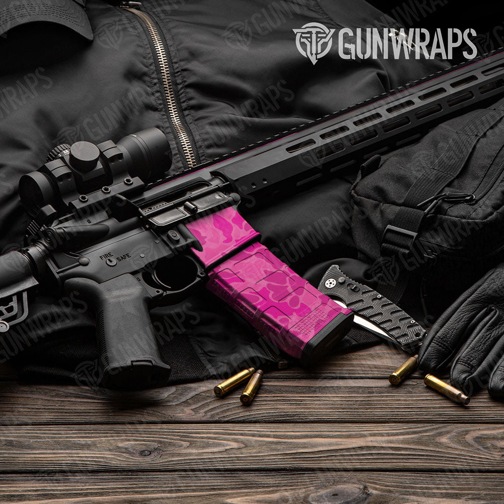 Old School Duck Elite Magenta AR-15 Mag & Mag Well Gun Skin Vinyl Wrap