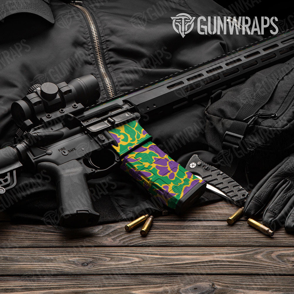 Old School Duck Mardi Gras AR-15 Mag & Mag Well Gun Skin Vinyl Wrap