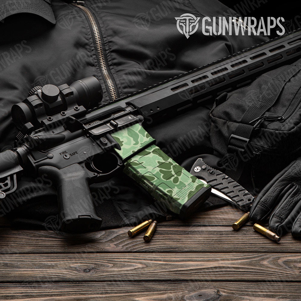 Old School Duck Pistachio AR-15 Mag & Mag Well Gun Skin Vinyl Wrap