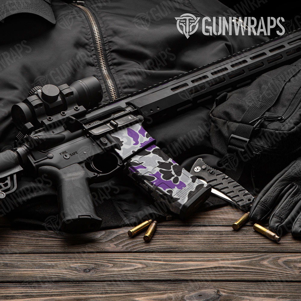 Old School Duck Purple Tiger AR-15 Mag & Mag Well Gun Skin Vinyl Wrap