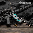 Old School Duck Tiffany Blue Tiger AR-15 Mag & Mag Well Gun Skin Vinyl Wrap