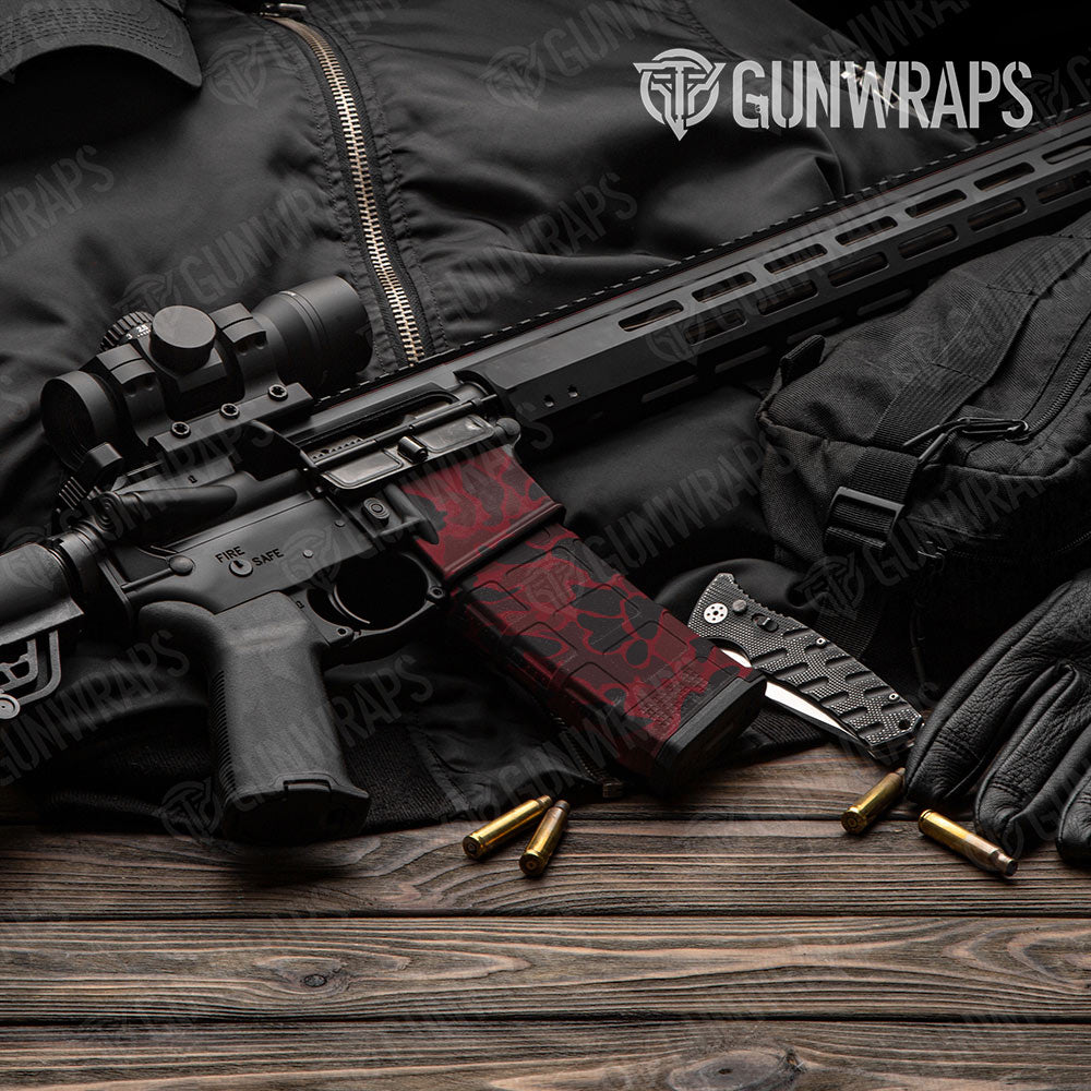 Old School Duck Vampire Red AR-15 Mag & Mag Well Gun Skin Vinyl Wrap