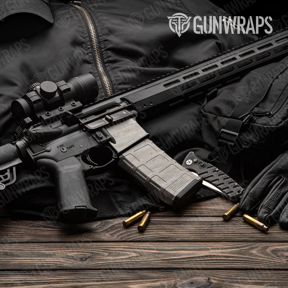 Woodgrain Megeve AR-15 Mag & Mag Well Gun Skin Vinyl Wrap