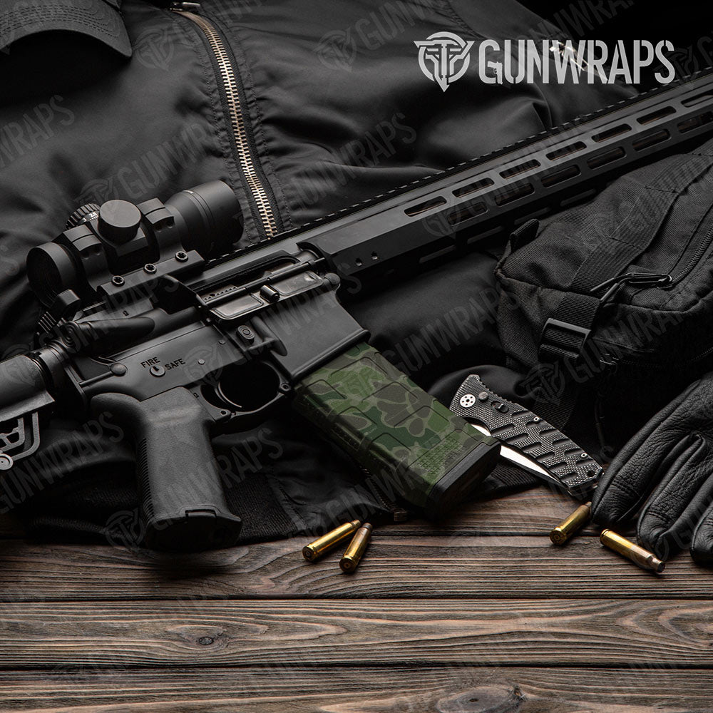 Old School Duck Army Dark Green AR-15 Mag Gun Skin Vinyl Wrap