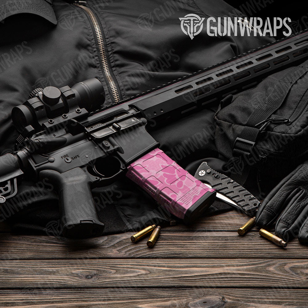 Old School Duck Elite Pink AR-15 Mag Gun Skin Vinyl Wrap