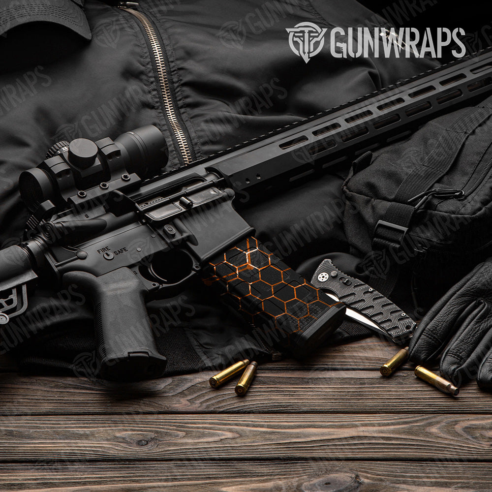 Vivid Hex Orange AR-15 Mag Gun Skin Vinyl Wrap