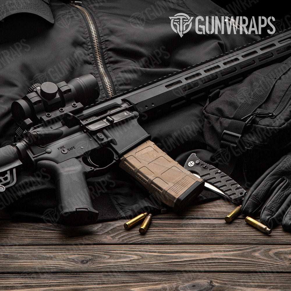 Woodgrain Budapest AR-15 Mag Gun Skin Vinyl Wrap