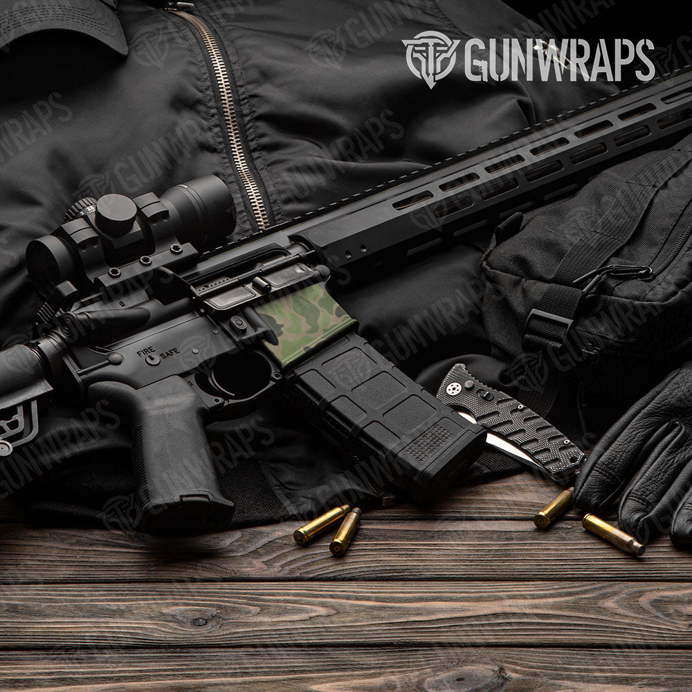 Old School Duck Army Green AR-15 Mag Well Gun Skin Vinyl Wrap