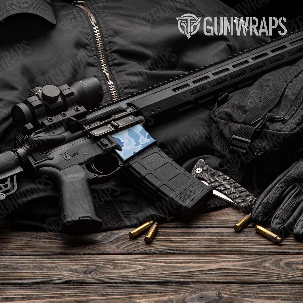 Old School Duck Cool Blue AR-15 Mag Well Gun Skin Vinyl Wrap