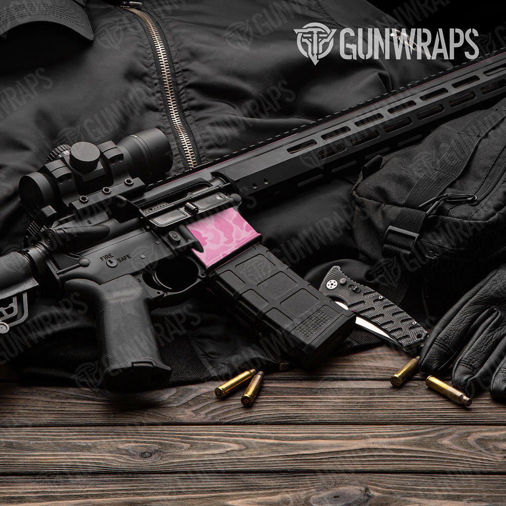 Old School Duck Elite Pink AR-15 Mag Well Gun Skin Vinyl Wrap