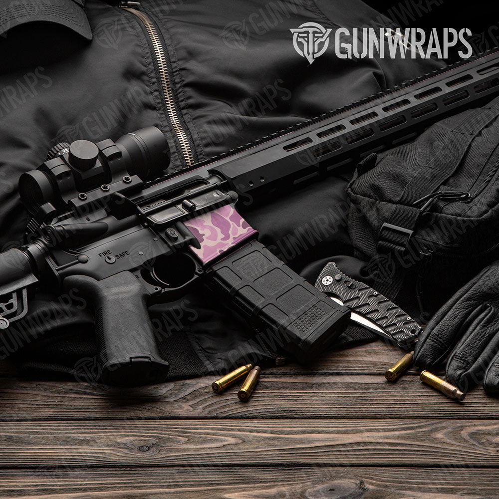 Old School Duck Floral AR-15 Mag Well Gun Skin Vinyl Wrap