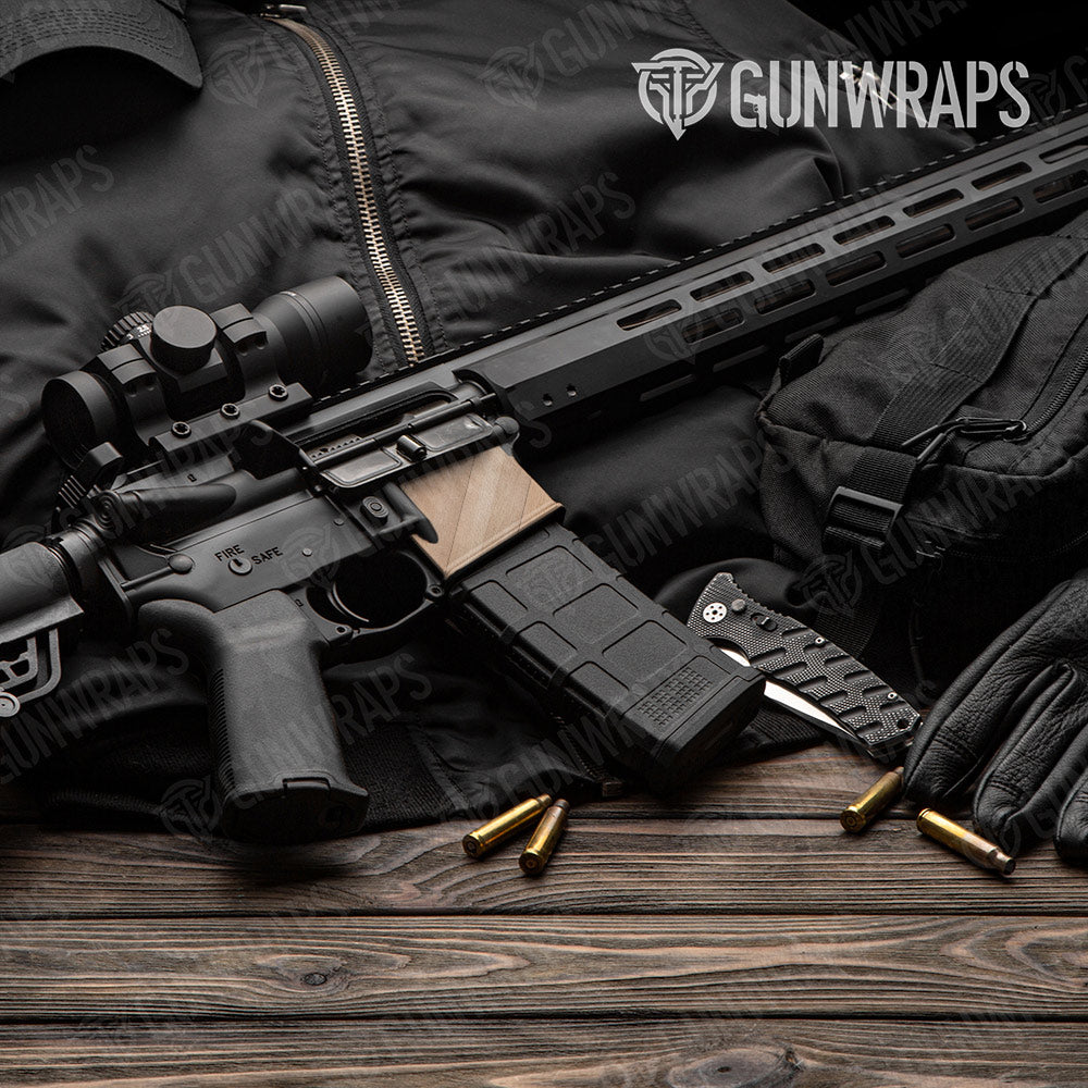 Woodgrain Budapest AR-15 Mag Well Gun Skin Vinyl Wrap
