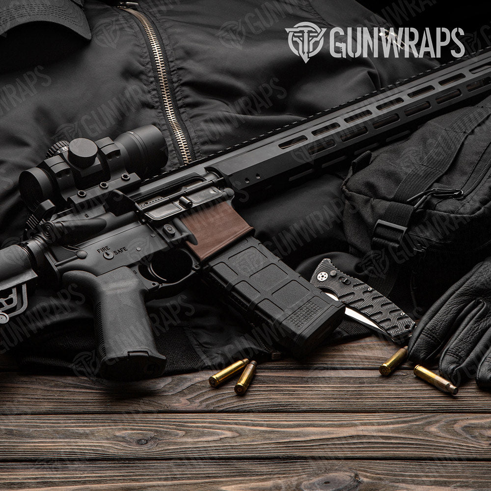Woodgrain Caracas AR-15 Mag Well Gun Skin Vinyl Wrap