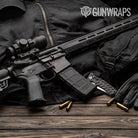Woodgrain Lagos AR-15 Mag Well Gun Skin Vinyl Wrap