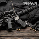 Woodgrain Megeve AR-15 Mag Well Gun Skin Vinyl Wrap