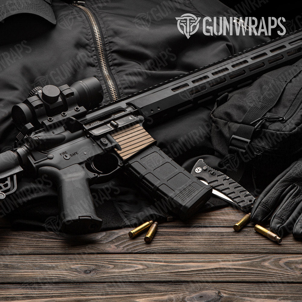 Woodgrain Tokyo AR-15 Mag Well Gun Skin Vinyl Wrap