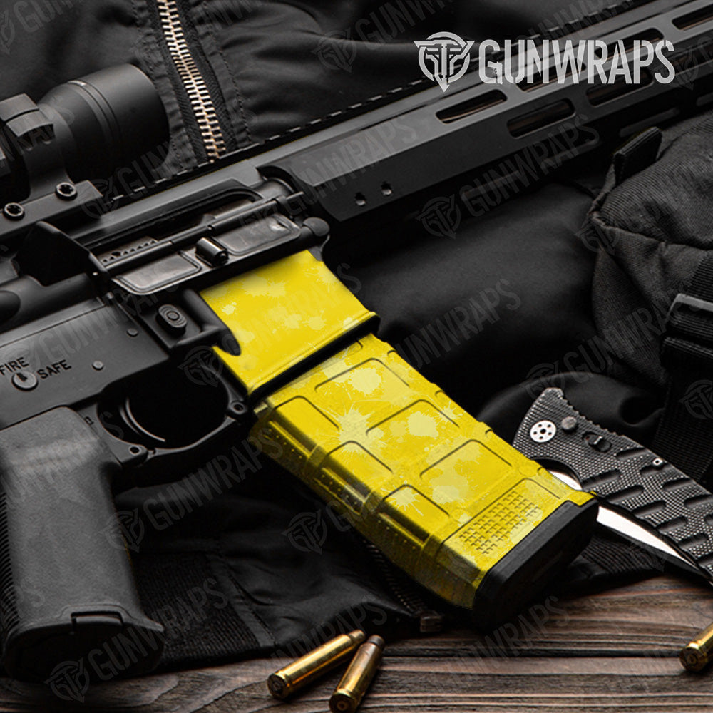 AR 15 Mag & Mag Well Paintball Elite Yellow Gun Skin Vinyl Wrap