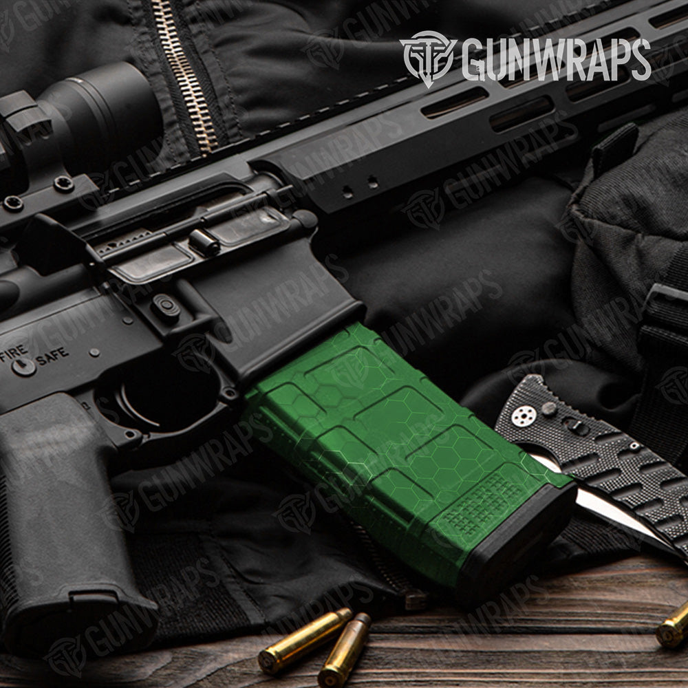 AR 15 Mag Hex Electric Green Gun Skin Vinyl Wrap