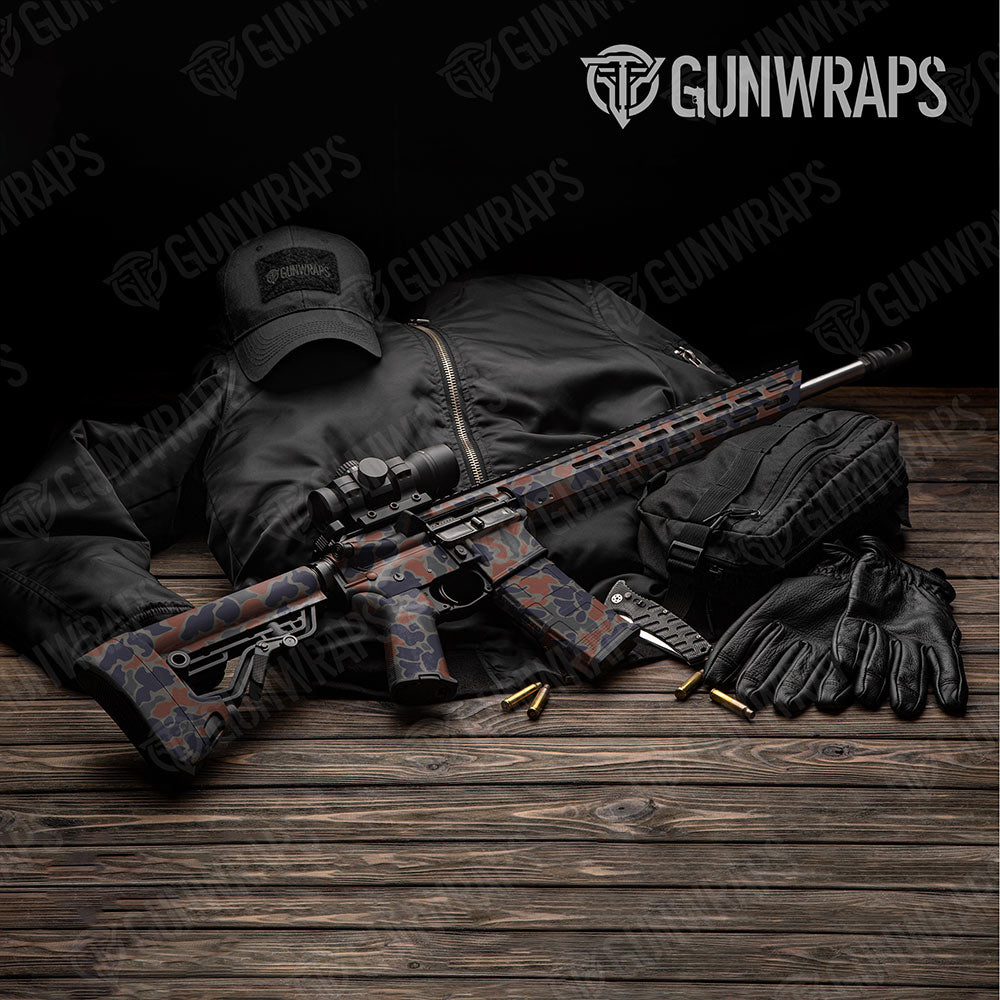 Old School Duck Blue Copper Gun Skin Vinyl Wrap