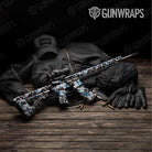 Old School Duck Blue Tiger Gun Skin Vinyl Wrap