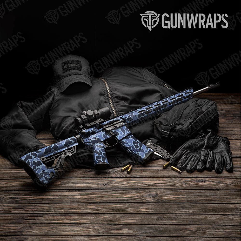 Old School Duck Blue Urban Night Gun Skin Vinyl Wrap