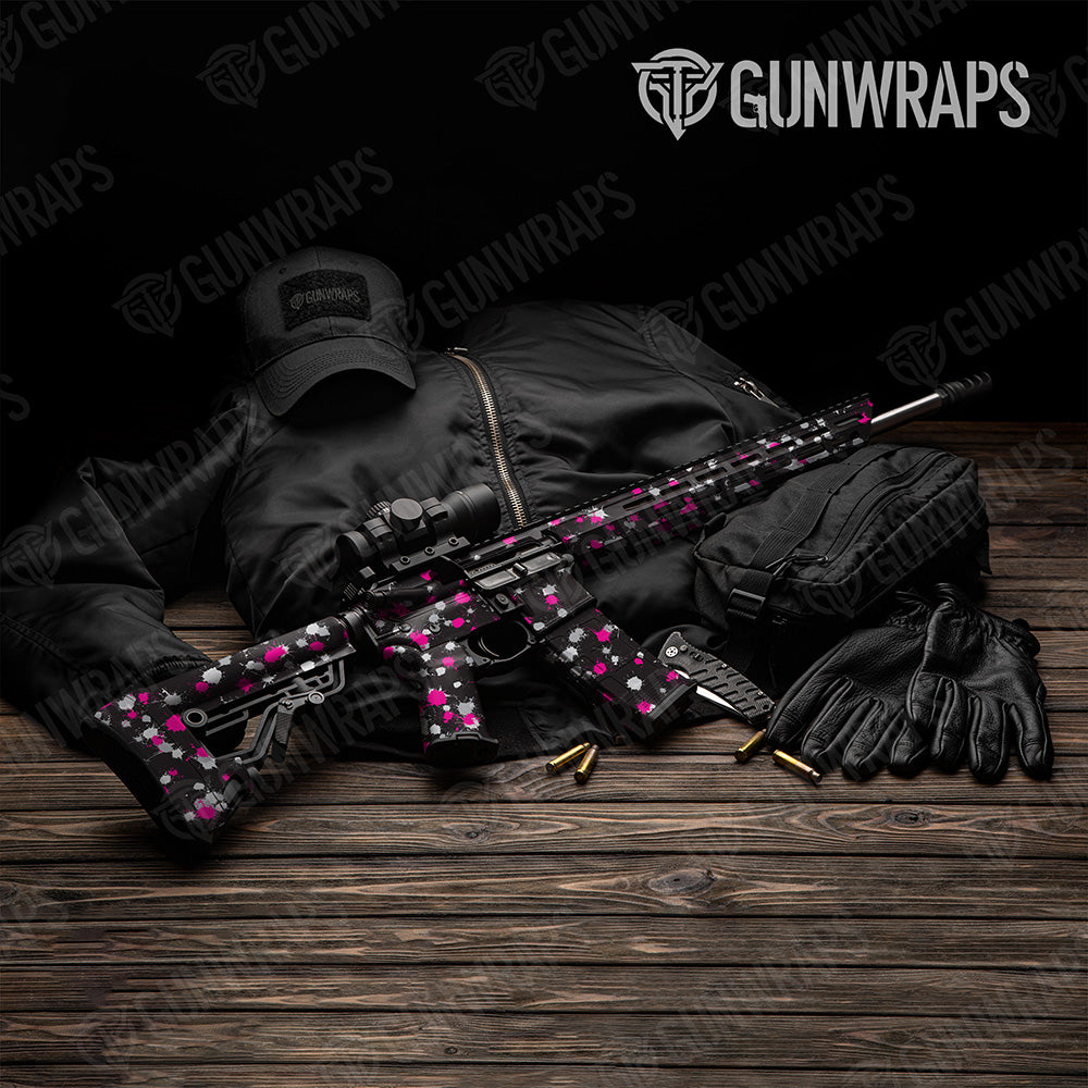 AR 15 Paintball Magenta Tiger Gun Skin Vinyl Wrap