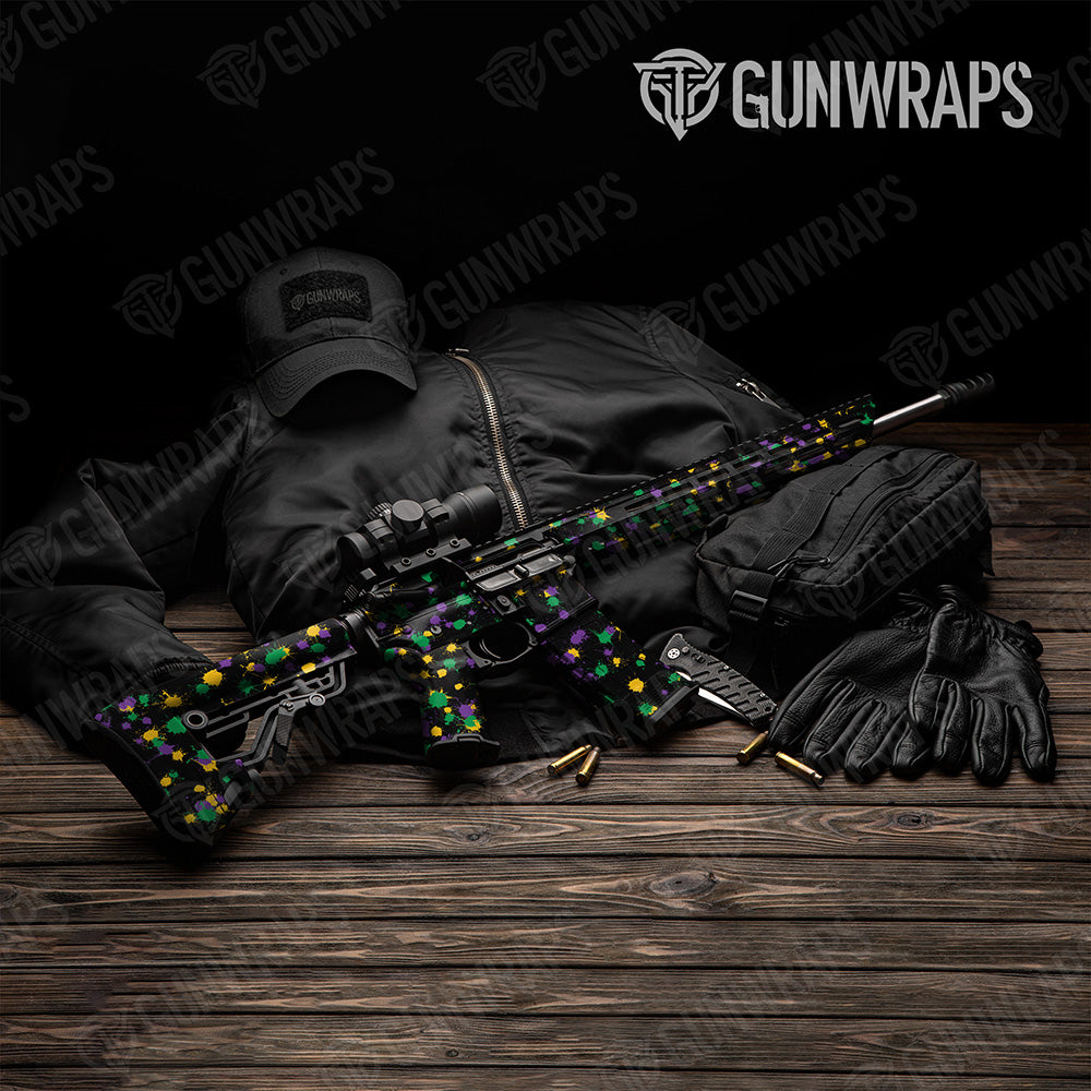 AR 15 Paintball Mardi Gras Gun Skin Vinyl Wrap