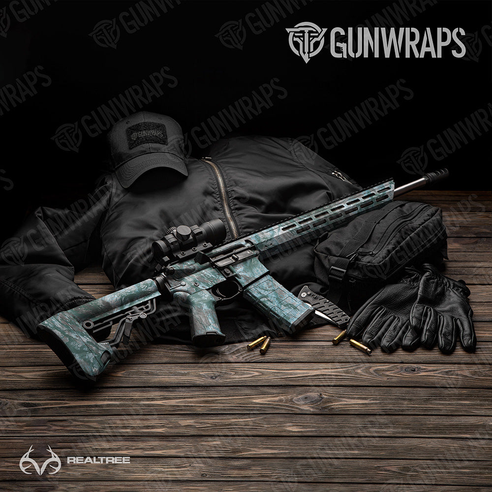 AR-15 Realtree Aspect Glacier Camo Gun Skin Vinyl Wrap