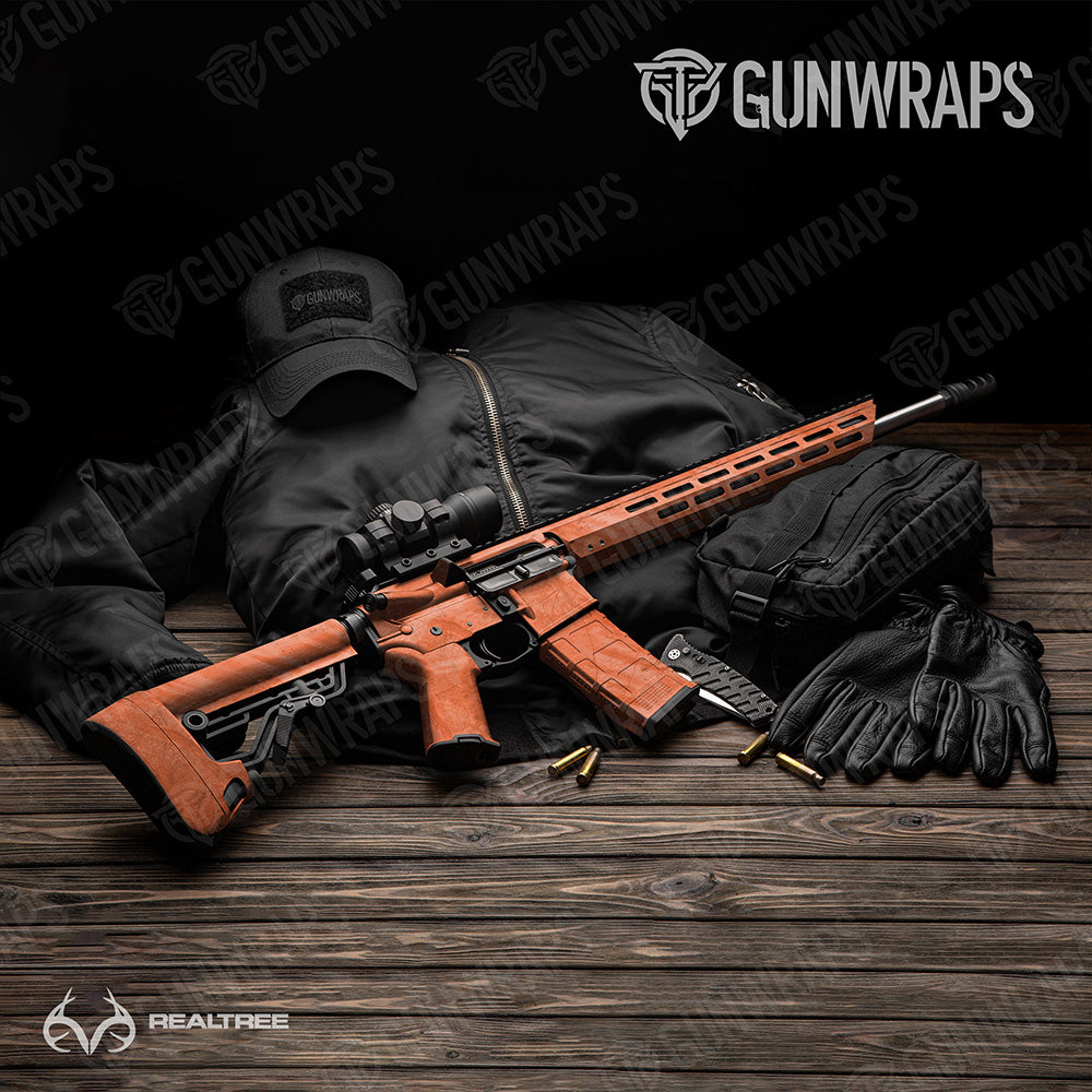 AR-15 Realtree Fishing Orange Camo Gun Skin Vinyl Wrap