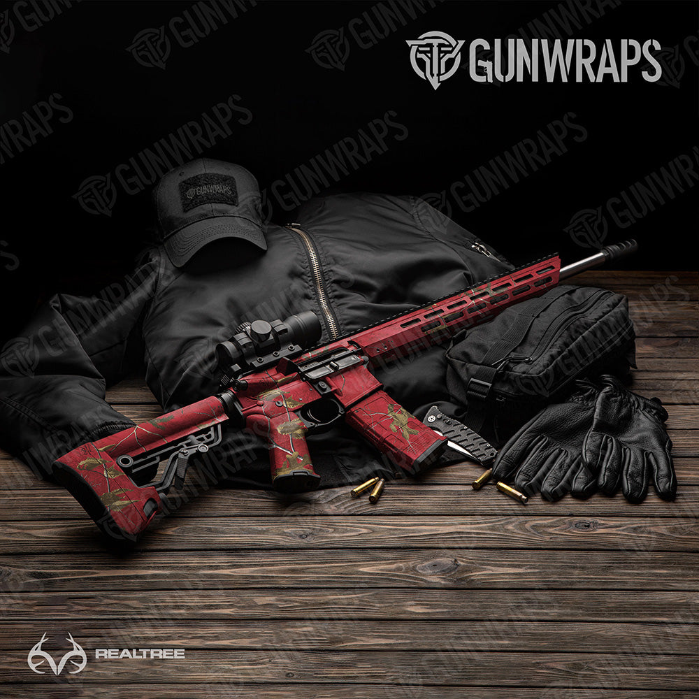 AR-15 Realtree XTRA Colors Red Camo Gun Skin Vinyl Wrap