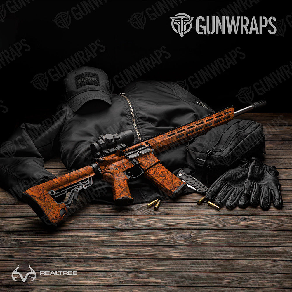 AR-15 Realtree APX Blaze Camo Gun Skin Vinyl Wrap