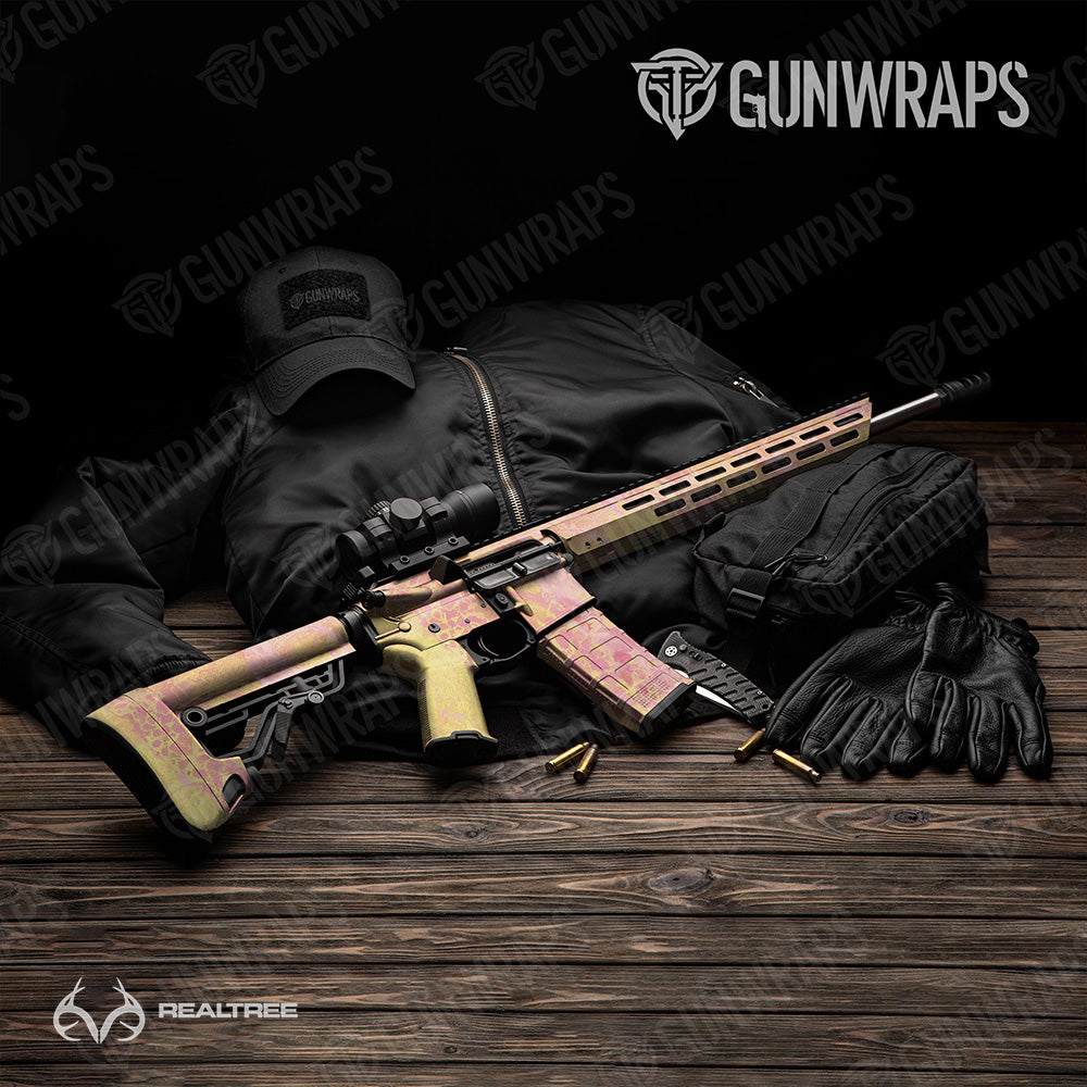 AR 15 Realtree WAV3 Strawberry Lemonade Camo Gun Skin Vinyl Wrap