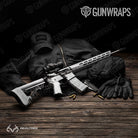 AR 15 Realtree WAV3 White Camo Gun Skin Vinyl Wrap