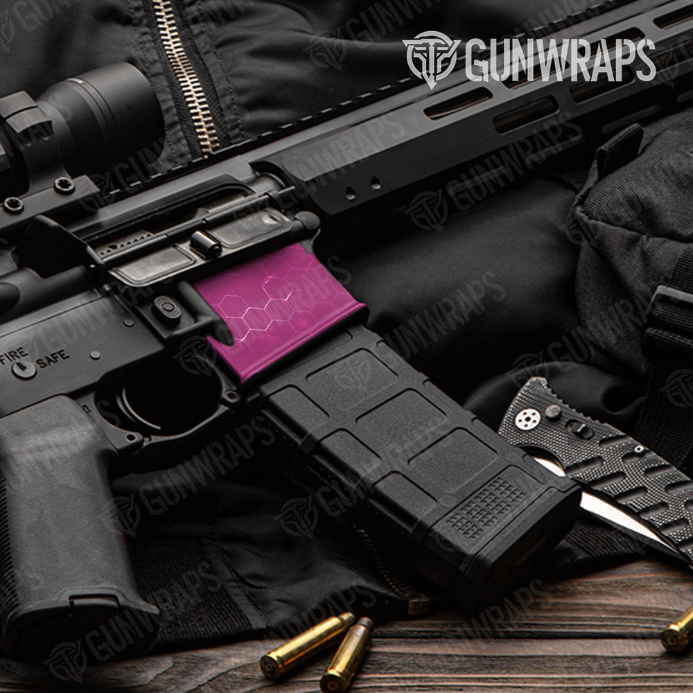 AR 15 Mag Well Hex Electric Magenta Gun Skin Vinyl Wrap