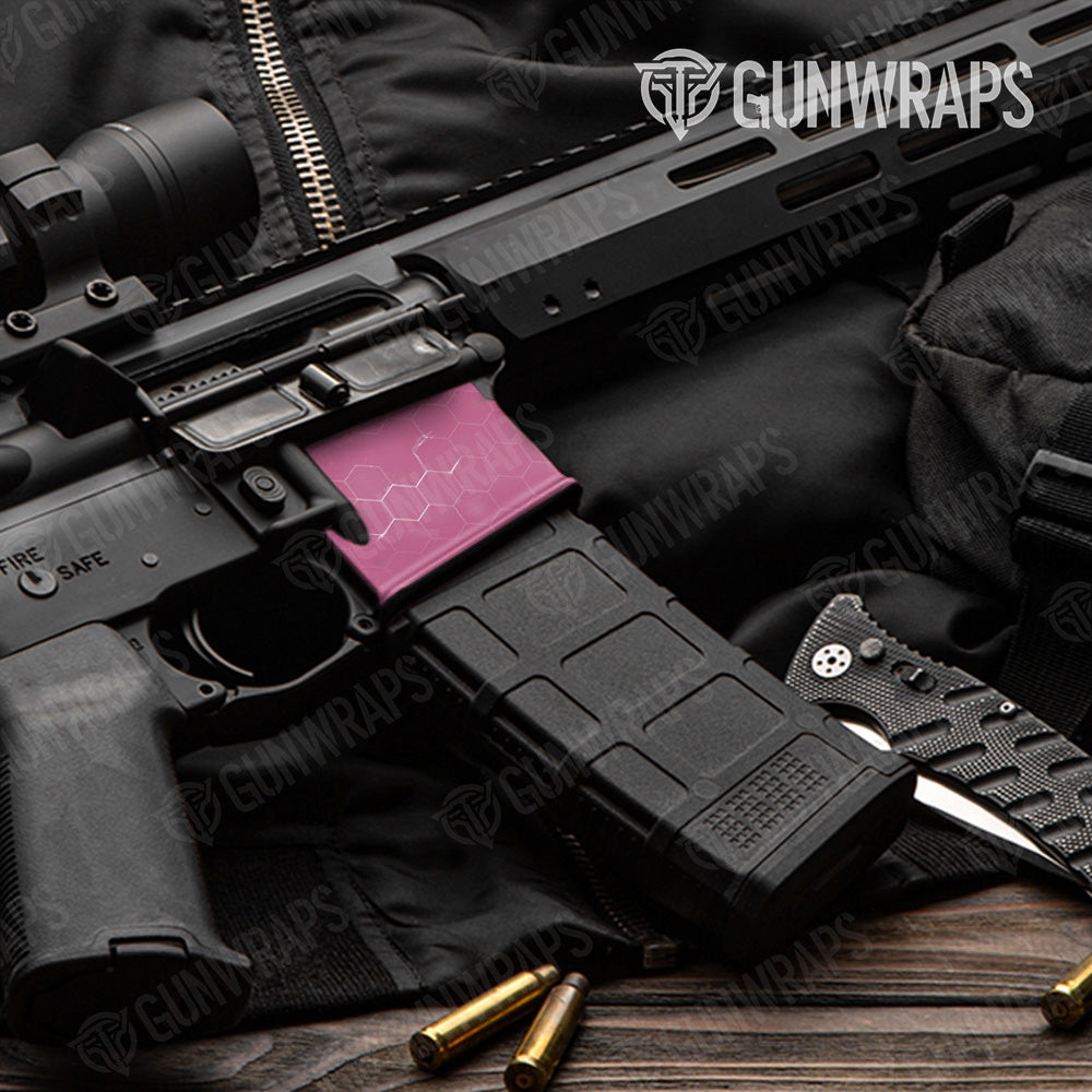 AR 15 Mag Well Hex Electric Pink Gun Skin Vinyl Wrap