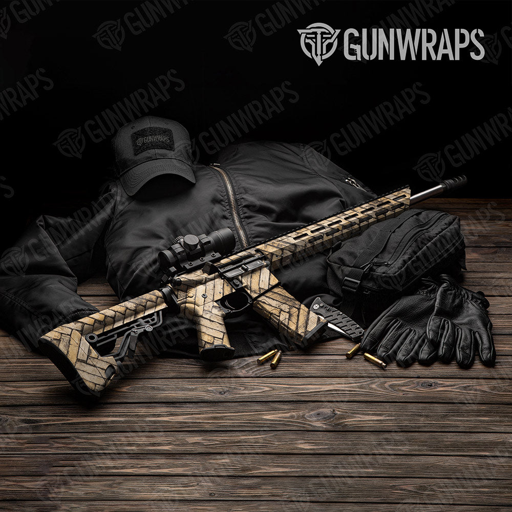Woodgrain Amsterdam Gun Skin Vinyl Wrap