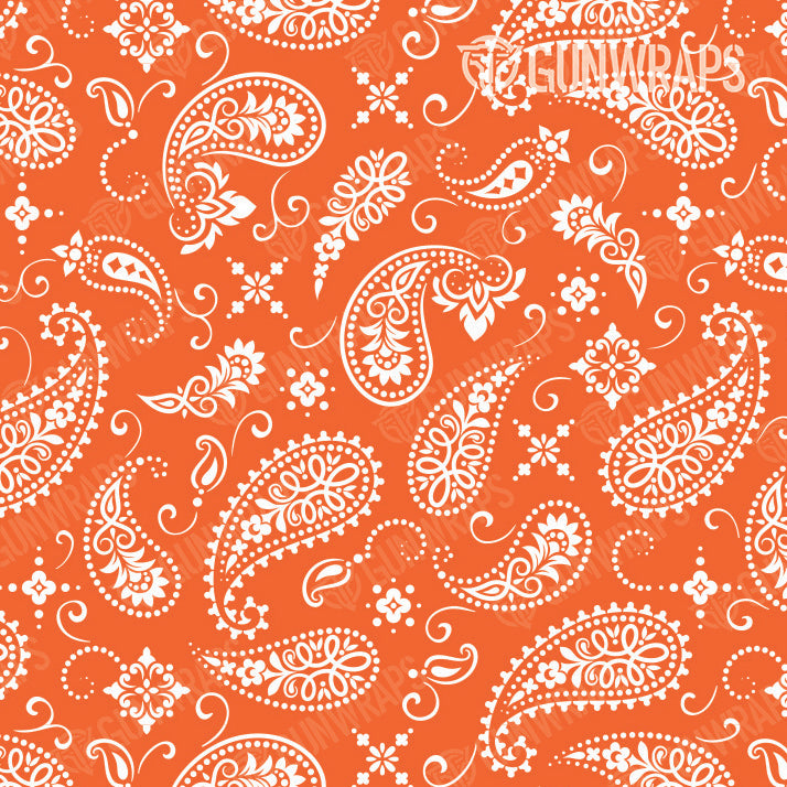 AR 15 Bandana Orange & White Gun Skin Pattern