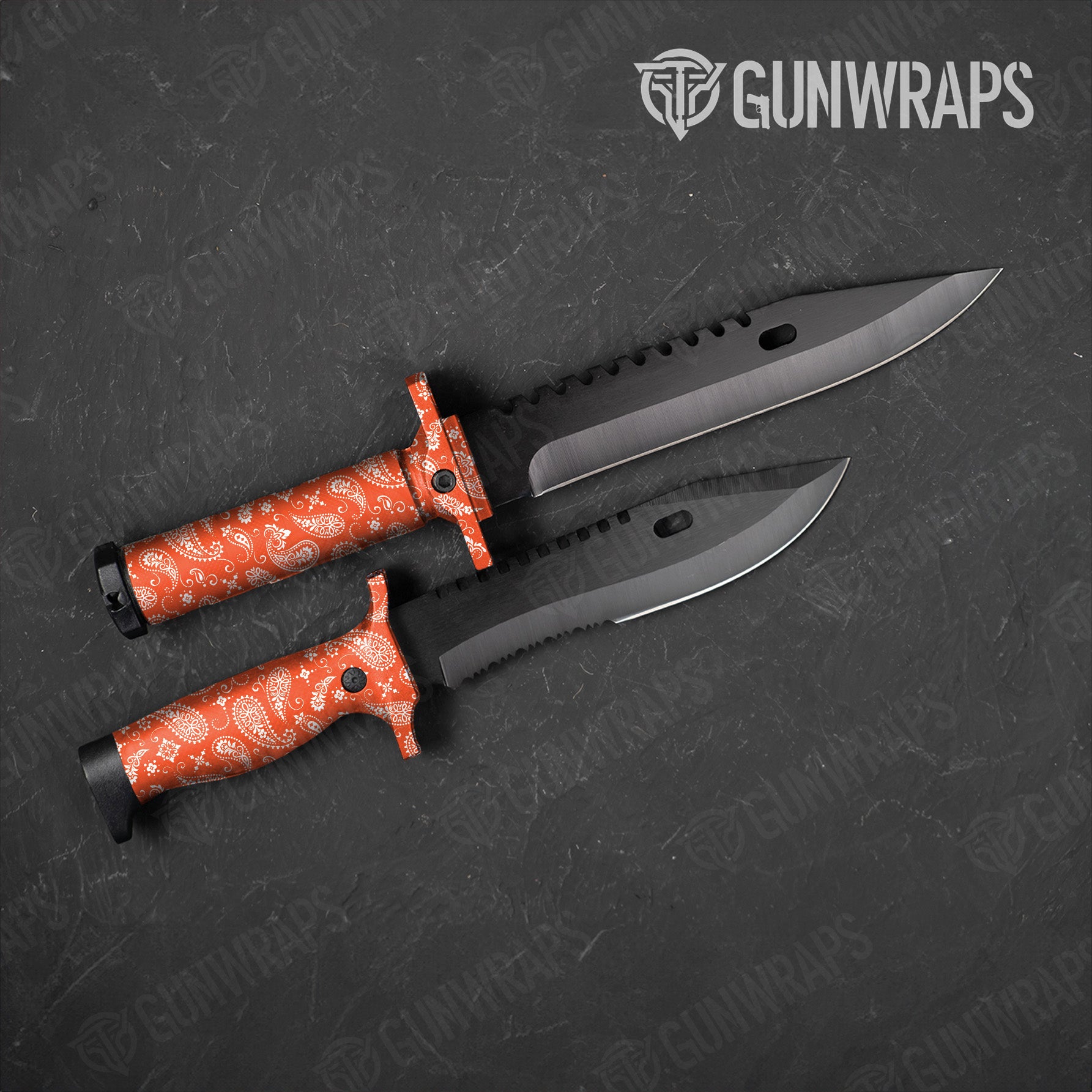 Knife Bandana Orange & White Gear Skin Vinyl Wrap