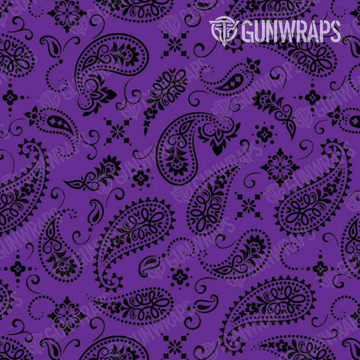 AR 15 Mag & Mag Well Bandana Purple & Black Gun Skin Pattern