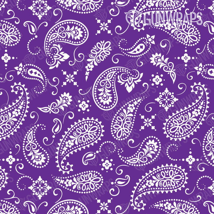 AR 15 Mag & Mag Well Bandana Purple & White Gun Skin Pattern